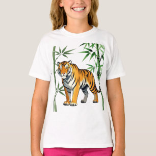 Cartoon Tiger Gift Tiger Lover Orange Black T-Shirt