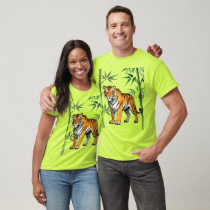 Cartoon Tiger Gift Tiger Lover Orange Black T-Shirt
