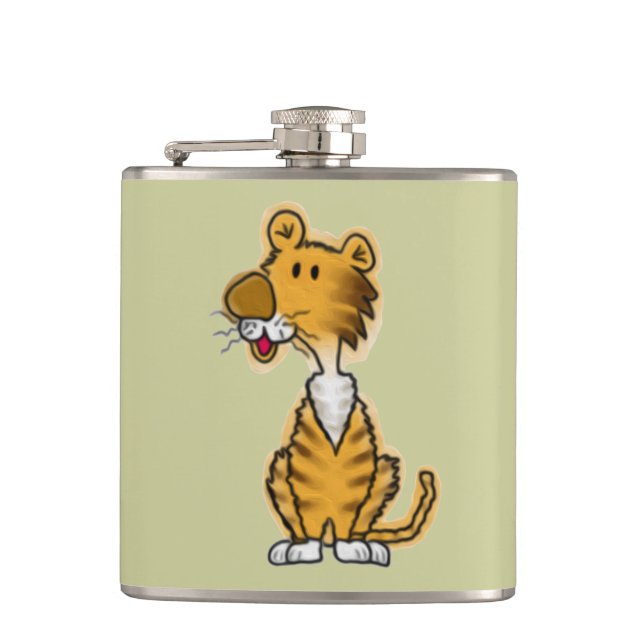 Cartoon Tiger Hip Flask (Front)