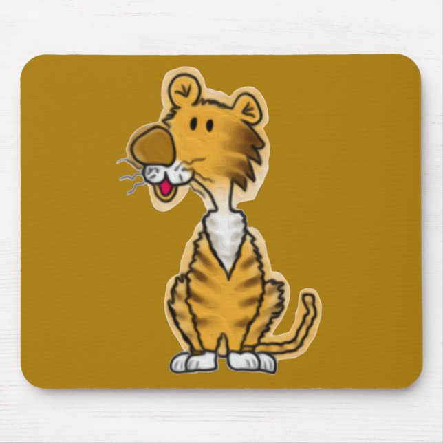Cartoon Tiger Mouse Mat (Front)