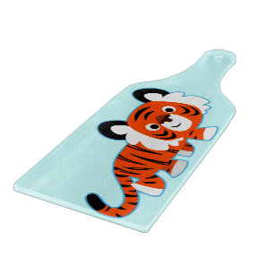 Cartoon Tiger on The Prowl Cutting Board Paddle