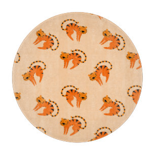 Cartoon Tigers: Children's Vintage Print Cutting Board