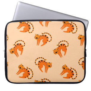 Cartoon Tigers: Children's Vintage Print Laptop Sleeve