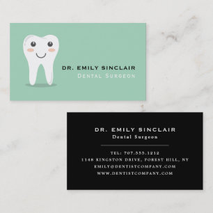 Cartoon Tooth Logo, Dentistry, Dentist Business Card