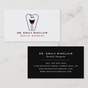 Cartoon Tooth Logo, Dentistry, Dentist Business Card