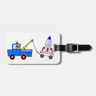 Cartoon Tow Truck and Driver Luggage Tag