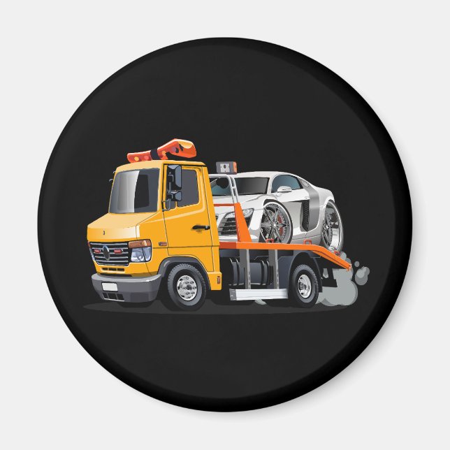 Cartoon tow truck magnet (Front)