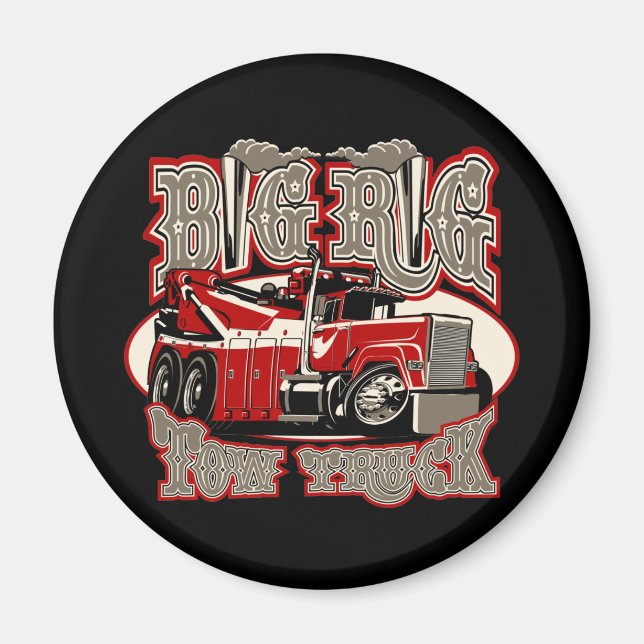 Cartoon tow truck magnet (Front)