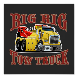 Cartoon tow truck poster
