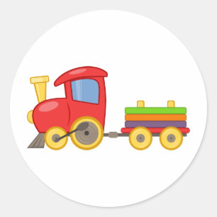 Cartoon Train Classic Round Sticker