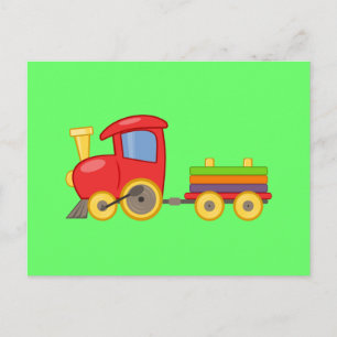 Cartoon Train Postcard