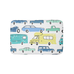 Cartoon Transport: City Kids' Fun. Bath Mat