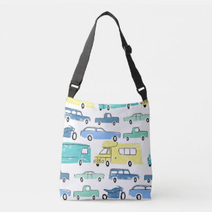 Cartoon Transport: City Kids' Fun. Crossbody Bag