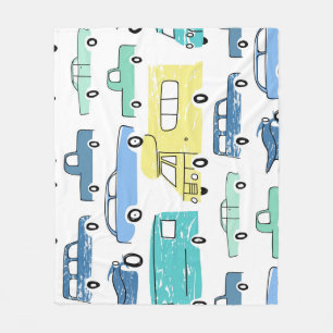 Cartoon Transport: City Kids' Fun. Fleece Blanket