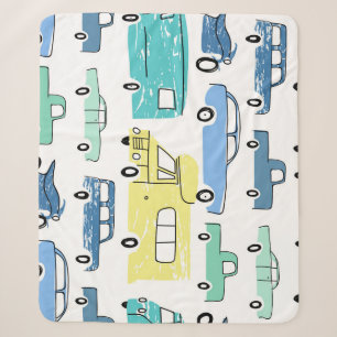 Cartoon Transport: City Kids' Fun. Sherpa Blanket