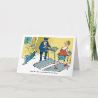 Cartoon treadmill accident during exercise