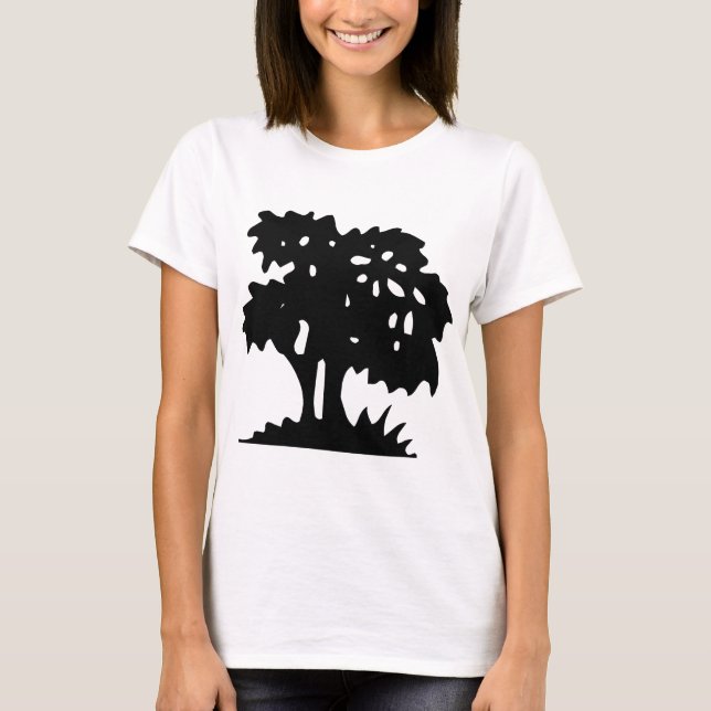 Cartoon Tree - Black T-Shirt (Front)