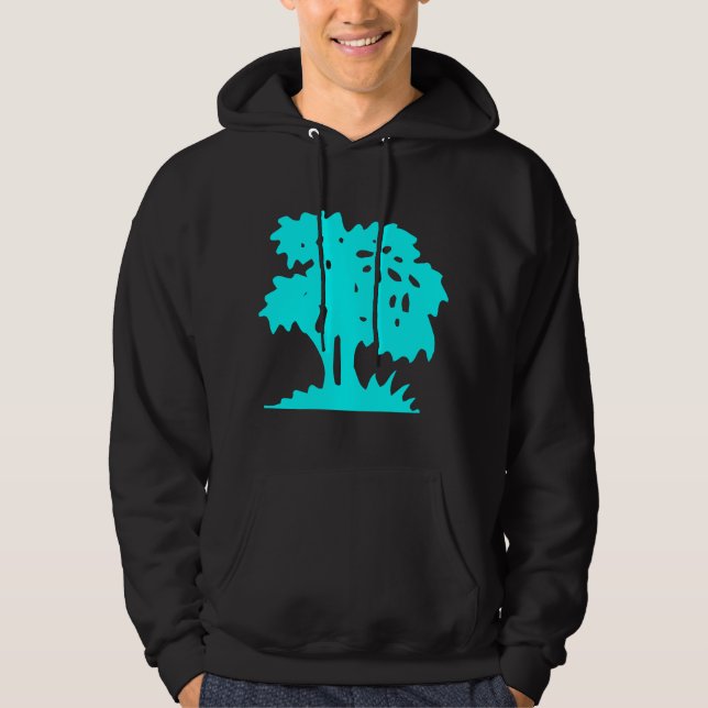 Cartoon Tree - Cyan Hoodie (Front)