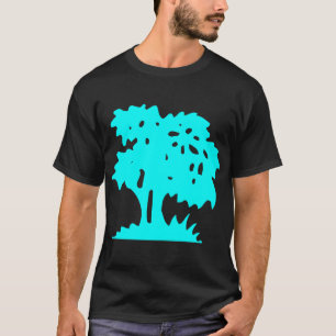Cartoon Tree - Cyan T-Shirt