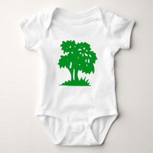 Cartoon Tree - Grass Green Baby Bodysuit