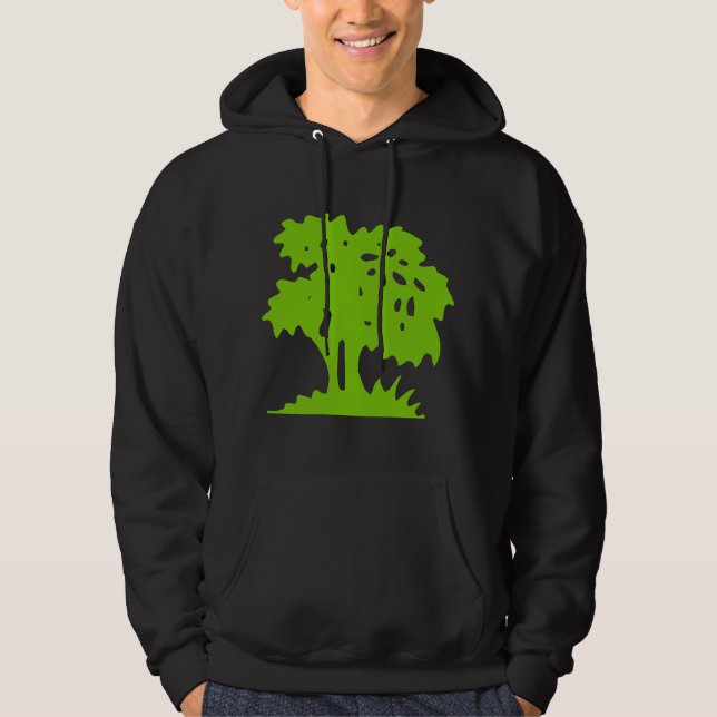 Cartoon Tree - Martian Green Hoodie (Front)