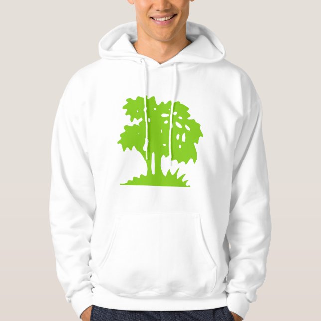 Cartoon Tree - Martian Green Hoodie (Front)