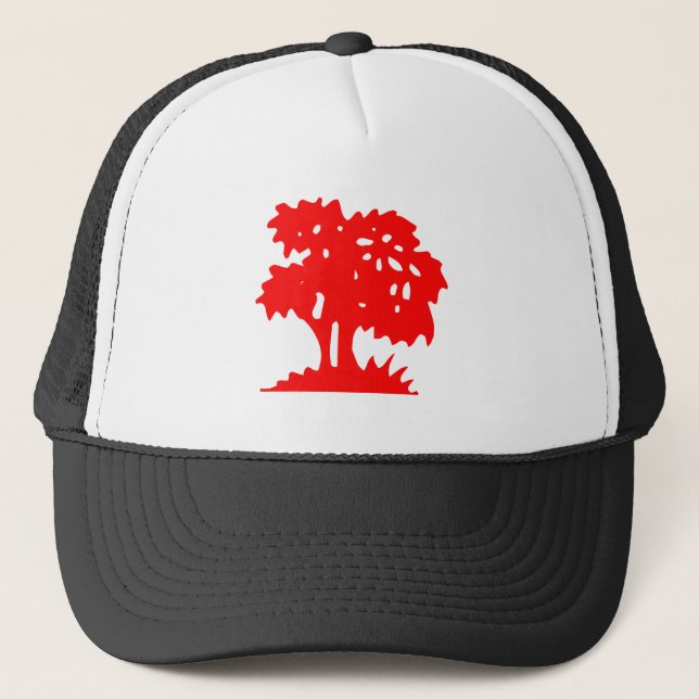 Cartoon Tree - Red Trucker Hat (Front)