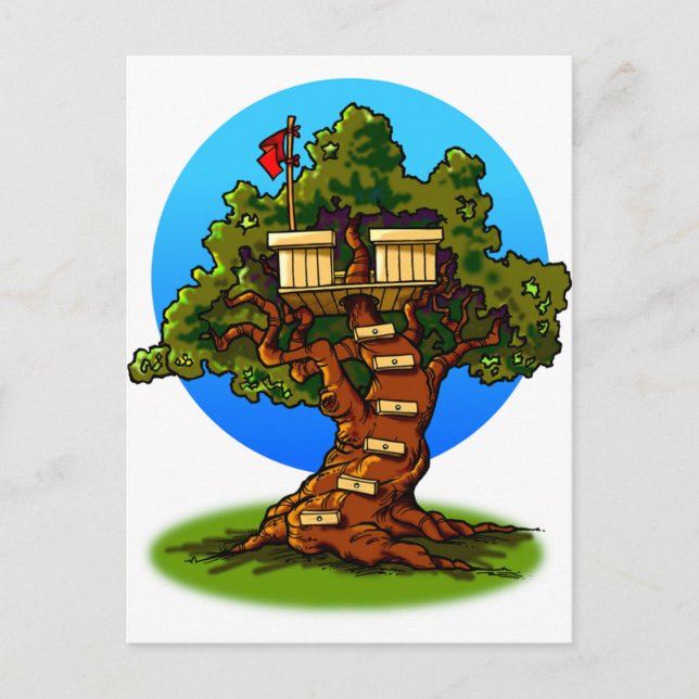 Cartoon Treehouse Postcard (Front)