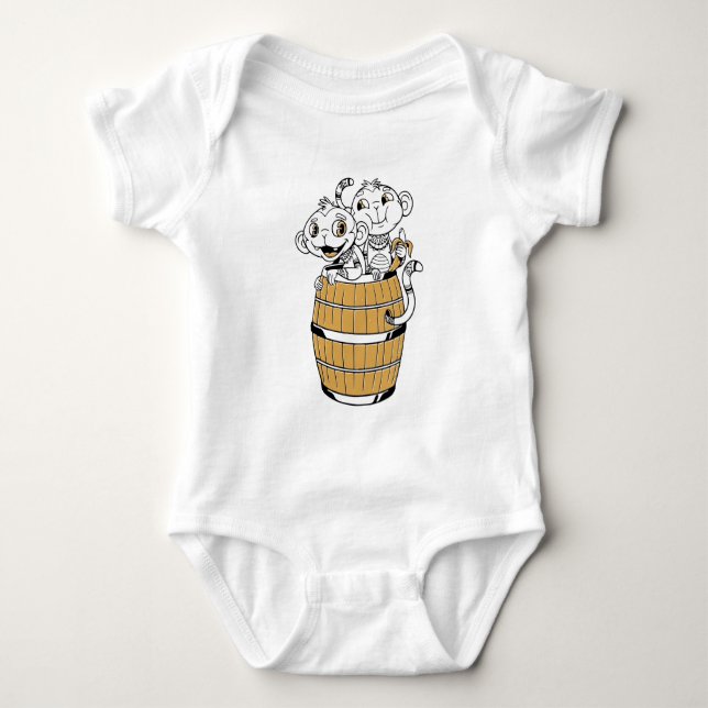 Cartoon tribal monkey baby bodysuit (Front)