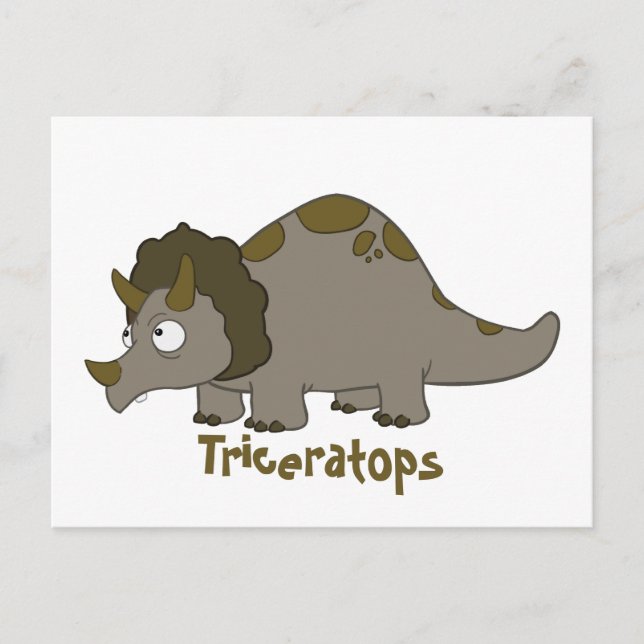 Cartoon Triceratops Postcard (Front)