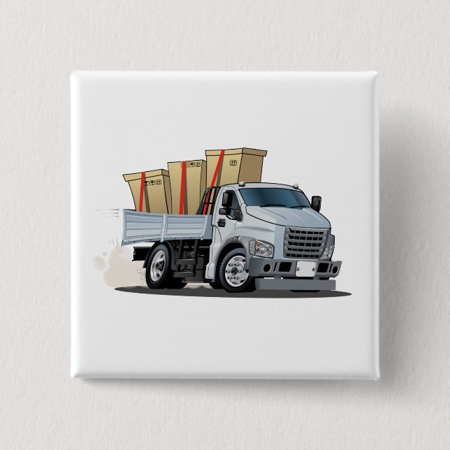 Cartoon truck 15 cm square badge (Front)