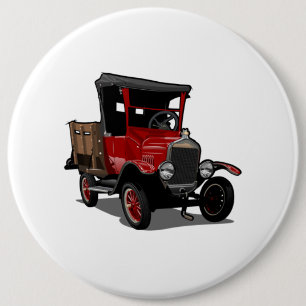 Cartoon truck 6 cm round badge