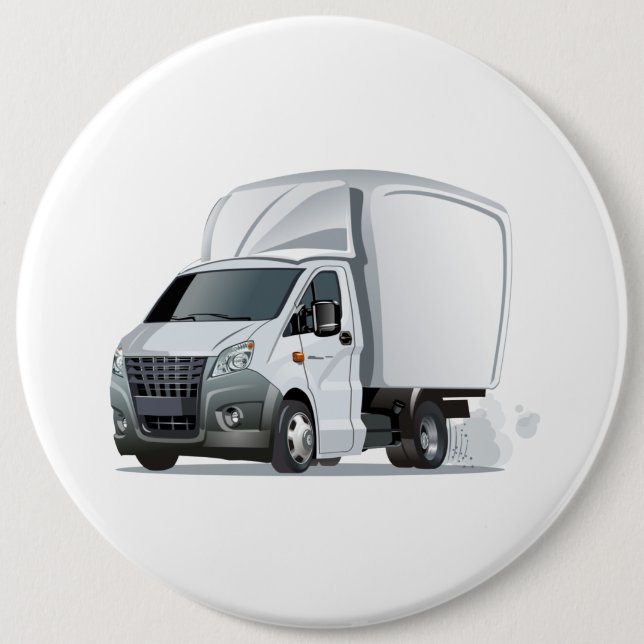 Cartoon truck 6 cm round badge (Front)