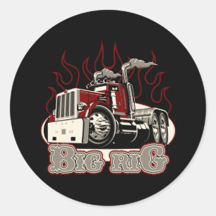 Cartoon truck classic round sticker