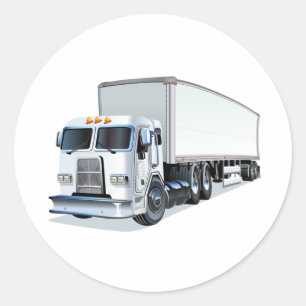 Cartoon truck classic round sticker