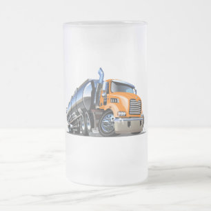 Cartoon truck frosted glass beer mug