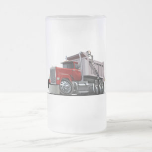 Cartoon truck frosted glass beer mug