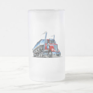Cartoon truck frosted glass beer mug