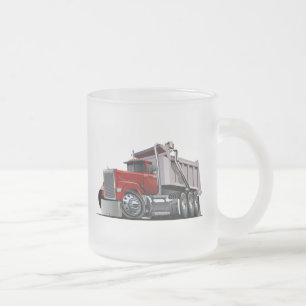 Cartoon truck frosted glass coffee mug