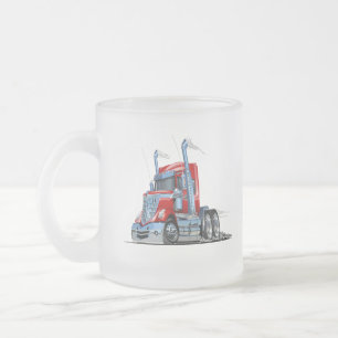Cartoon truck frosted glass coffee mug
