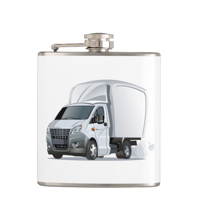 Cartoon truck hip flask (Front)