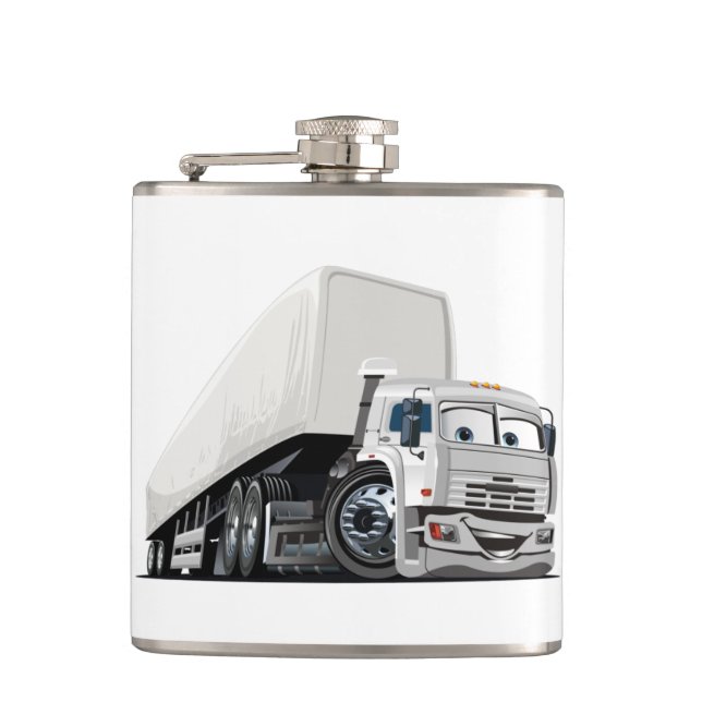 Cartoon truck hip flask (Front)