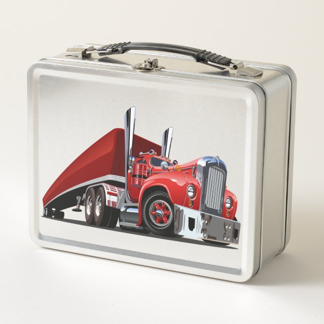 Cartoon truck metal lunch box (Front)