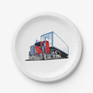 Cartoon truck paper plate