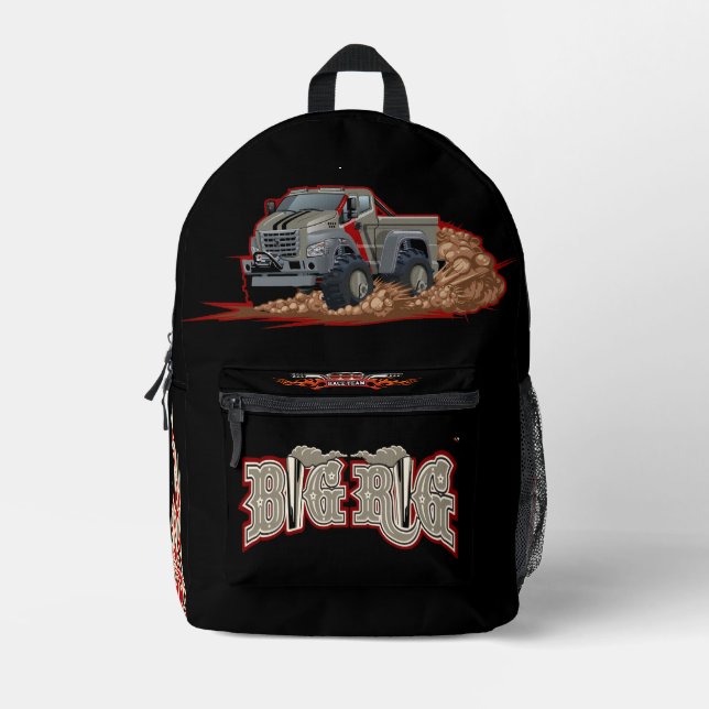 Cartoon truck printed backpack (Front)