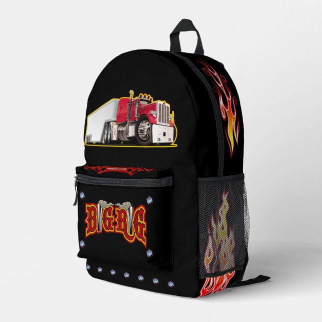 Cartoon truck printed backpack (Back Corner Right)