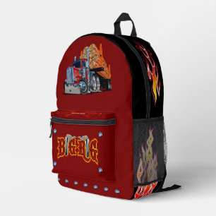 Cartoon truck printed backpack