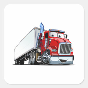 Cartoon truck square sticker
