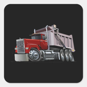 Cartoon truck square sticker