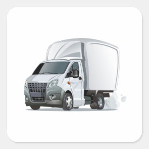 Cartoon truck square sticker